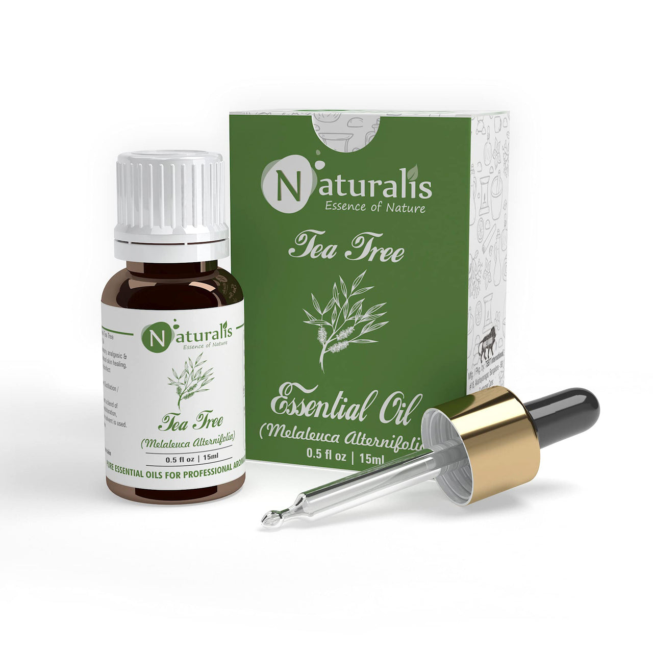 Naturalis Tea Tree Oil for Hair, Acne, Pimples and Scar - Pure and No Dilution Tea Tree Oil - No Solvents - Ideal for Aromatherapy - 15ml