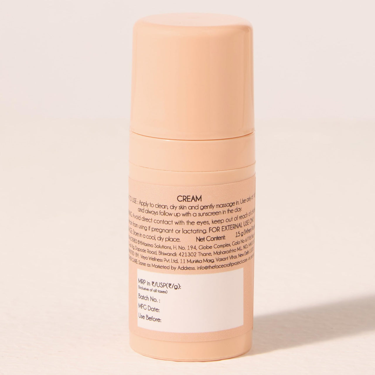 THE FACECRAFT PROJECT Retinol Night Cream | Hydrating & Nourishing Formula |Hyaluronic Acid Blend | Smooth & Supple Skin |Lightweight Texture | Restorative Skincare | Daily Night Routine (15gm)