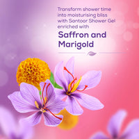Santoor Brightening Shower Gel 750ml With Natural Saffron & Marigold Extracts| For Men & Women| For Glowing Skin| Suitable For All Skin Types| No Parabens| No Silicones