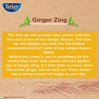 Tetley Ginger Zing Flavoured Chai Black Tea 50 Tea Bags,100 Grams
