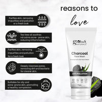 Globus Naturals Anti Pollution Charcoal Face Wash, Enriched with Tea Tree Oil, For Oily & Acne Prone Skin, 75 gm (Pack of 2)