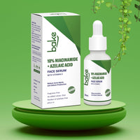 BAKE 10% Niacinamide + Azelaic Acid Face Serum for Acne Marks, Dark Spots & Open Pores | Reduces Active Acne, Blemishes | 30ml