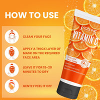 Jaquline USA Vitamin-C Peel Off Face Mask for Men & Women both | Fights Pollution & Dirt | Removes Impurities & Acne | Deeply Detoxifies Skin | Dermatologically Tested | 100ml