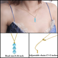 Aquamarine necklace for women, blue crystal necklace as inspirational gifts for girls, march birthstone necklace moonstone aquamarine jewelry healing gifts for women blue aquamarine