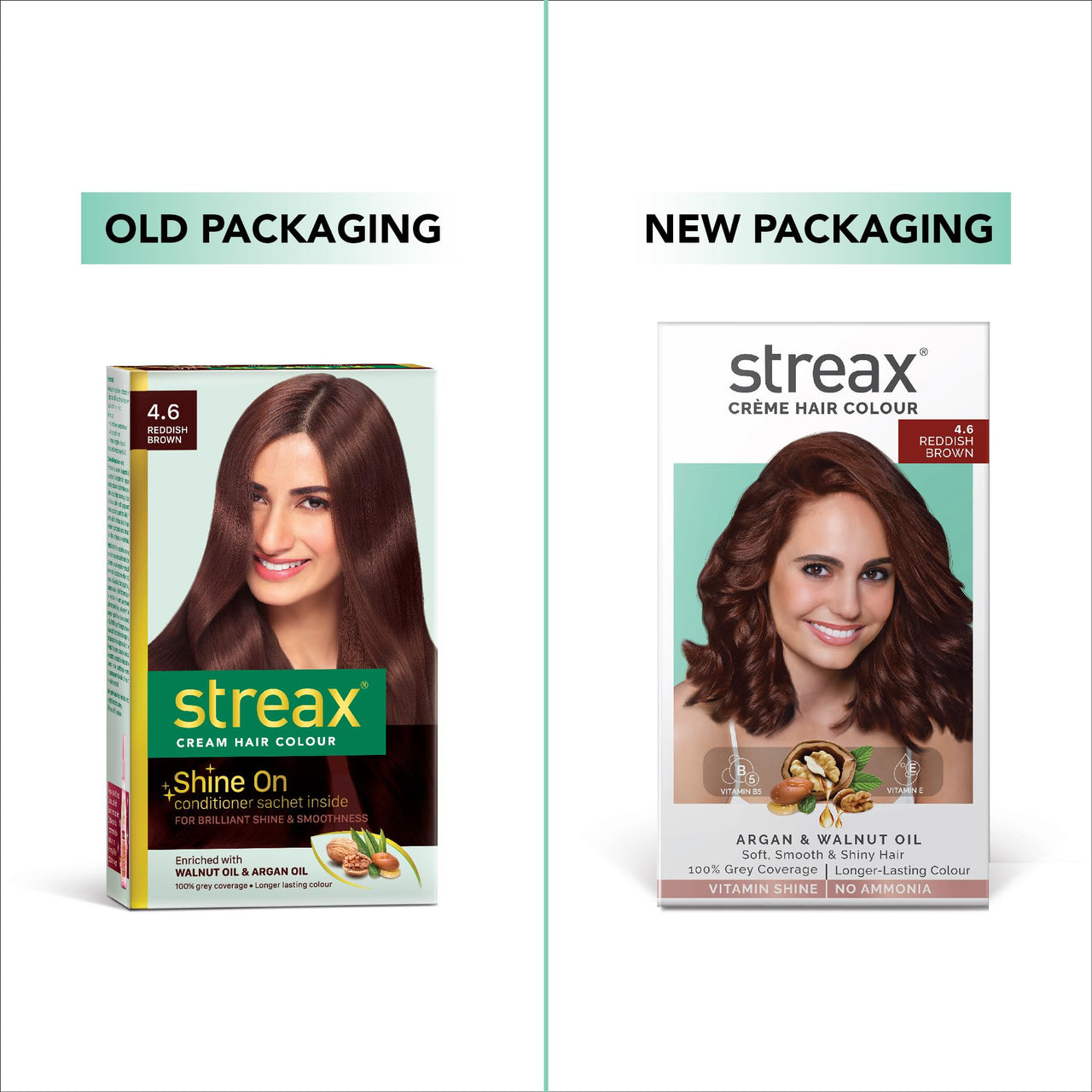 Streax Crème Permanent Hair Colour - 4.6 Reddish Brown Hair Colour- 120 ml, 100% Grey coverage, Ammonia Free Hair Color, Long Lasting Hair colour for women