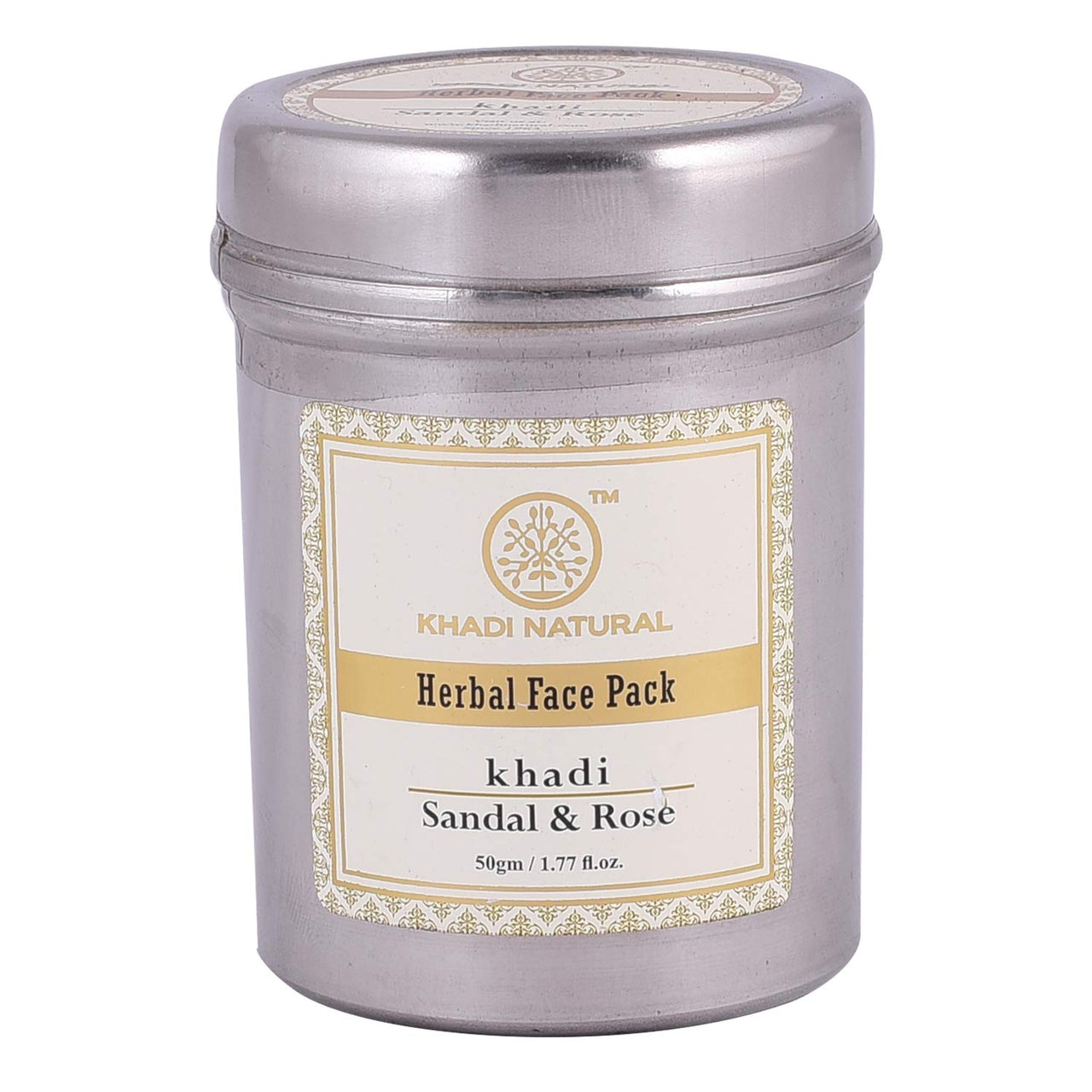 Khadi Natural Sandal and Rose Face Pack 50g, Face Mask for Glowing Skin, Suitable for all skin types