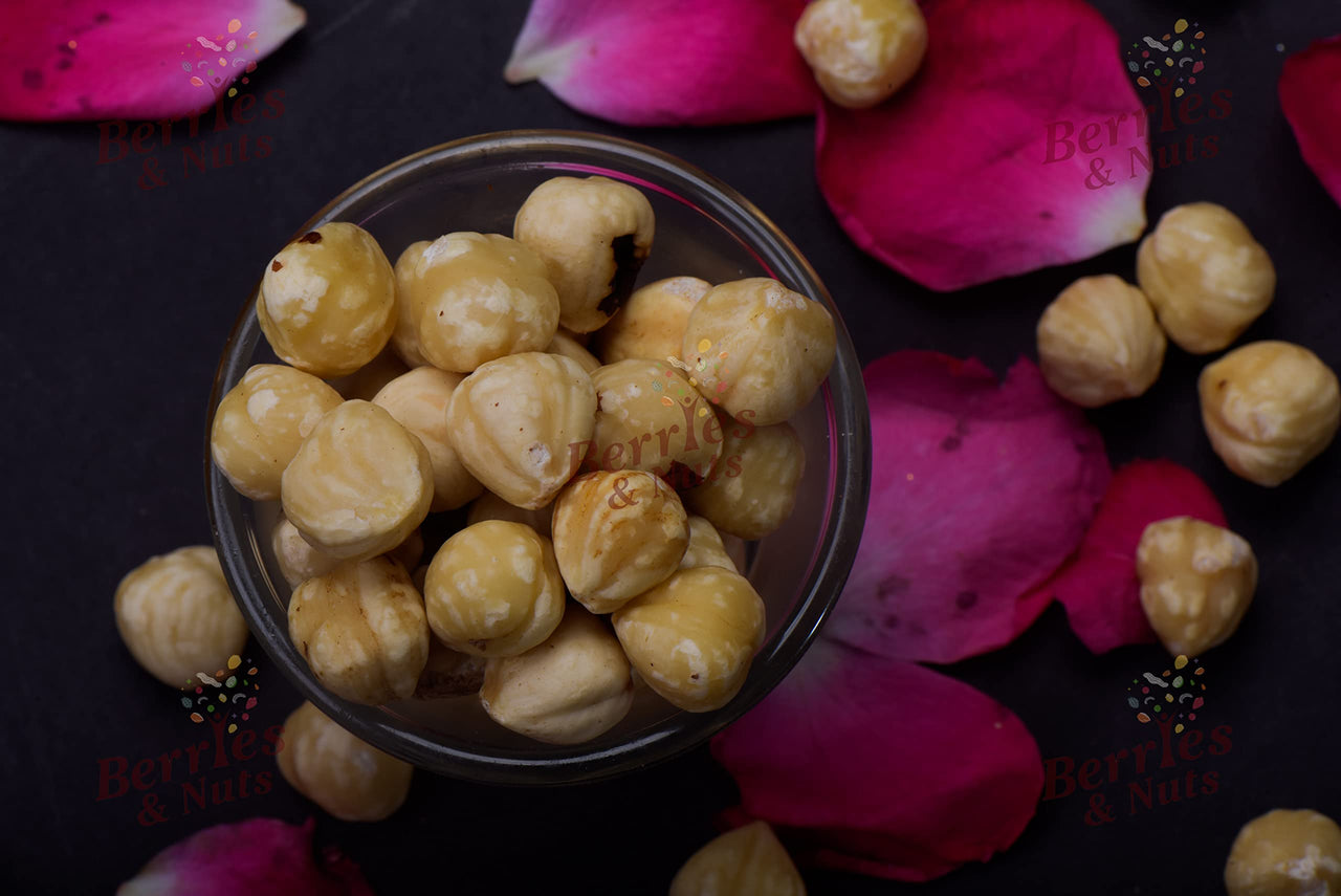 Berries and Nuts Jumbo Turkish Hazel Nuts 400 Grams | Blanched Hazel Nut Kernels without skin | 2 Pack of 200 Grams.