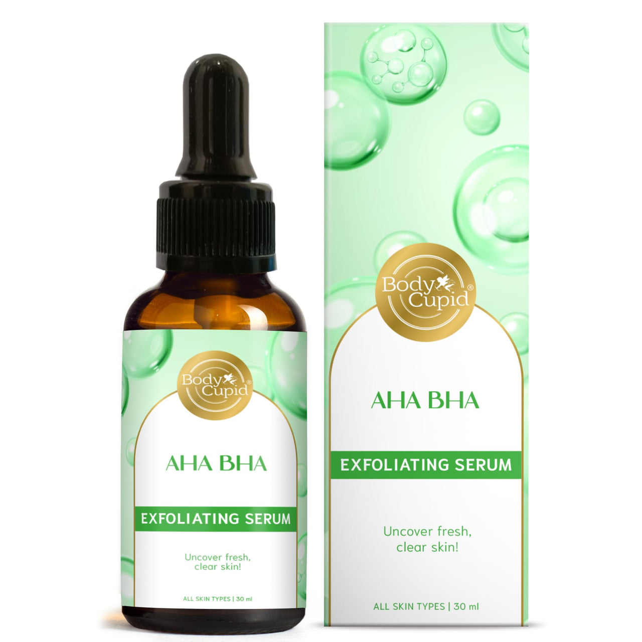 Body Cupid AHA BHA Serum - Exfoliate, Clear Pores, and Revitalizes Skin | 30 ml | All Skin types