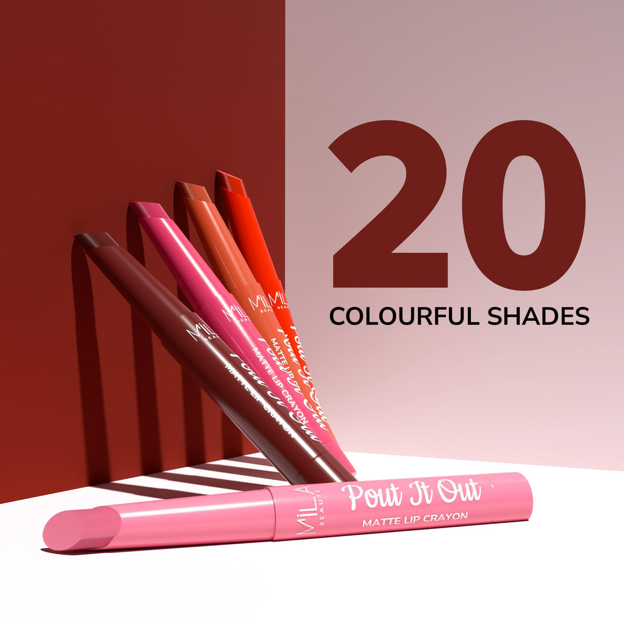 Mila Beauté Pout It Out Matte Lip Crayon | Highly Pigmented & Enriched With Jojoba Oil | Soft Matte Finish | Creamy & Light Weight Texture | Smooth Glide Application | Shade - (Mulan 1.25g)