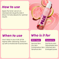 PLIX - THE PLANT FIX Guava & Roses Glow Fat Water Toner Serum | 2-in-1 Toner serum | Fades Blemishes, Tightens & Cleanses Pores | Soothes Redness & Irritated Skin | 150ml
