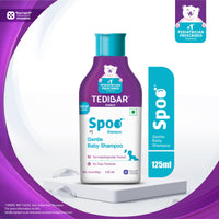 Tedibar Moisturising Baby Bathing Bar 75gx2 (Pack of 1) + Spoo Gentle Baby Shampoo 125ml No Tears - By Torrent Pharma