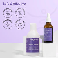 Be Bodywise Anti Dandruff Shampoo (150ml) & Intense Action Dandruff Removal Treatment (60ml) for Women | Targets Dandruff, & Removes Visible Flakes | SLS & Paraben Free