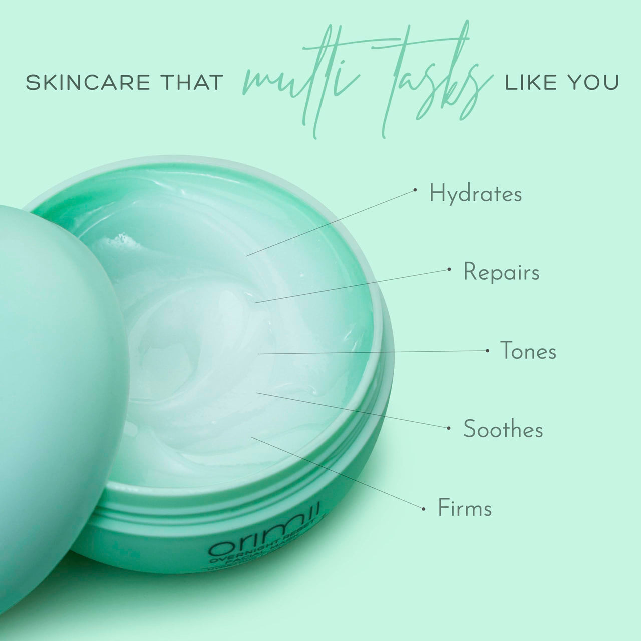 Orimii Sleeping Face Mask for Overnight Repair & Stress Relief (100ml) | Anti Oxidant Rich, Moisturizes, Soothes & Repairs Overnight | Lightweight 100% Natural Night Cream Gel For All Skin Types