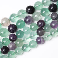 61pcs 6mm Natural Stone Beads Fluorite Gemstone Round Loose Beads for Jewelry Making DIY Bracelet Necklace Energy Crystal Healing Power Stone 15