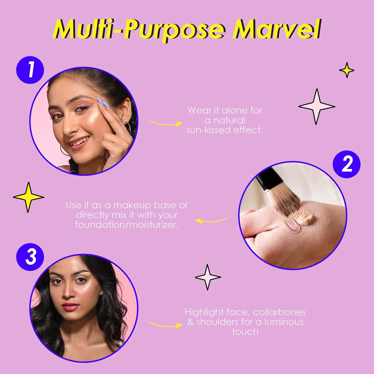 Blue Heaven Prime & Shine Flawless Illuminating Primer + Strobe Cream | Primer + Highlighter + Moisturiser |Infused with Vitamin C and Niacinamide for naturally glowing skin, Golden Pink, 25g