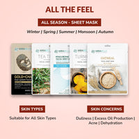 Mirabelle Cosmetics Korea Spotless Glow Facial Sheet Mask | Anti-Aging & Controls Tan| Dark Spot Removal | All Skin Types | Women & Men | Made In Korea | Combo Pack Of 5 (Each 25Ml)
