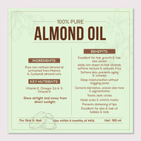 Nat Habit 100% Pure Almond Oil (Rogan Badam), For Skin & Hair, Non-Refined, Chemical Free & Preservative Free - 50 ml