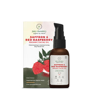 Juicy Chemistry Saffron & Red Raspberry Facial Oil, 10 ml | Organic Face Oil for Skin Brightening & Moisturising | Ecocert Certified for Men & Women | Cruelty-free & 100% Vegan