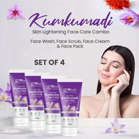 Globus Naturals Kumkumadi Skin Lightening Face Care Combo, Set of 4, Face Wash, Face Scrub, Face Cream & Face Pack