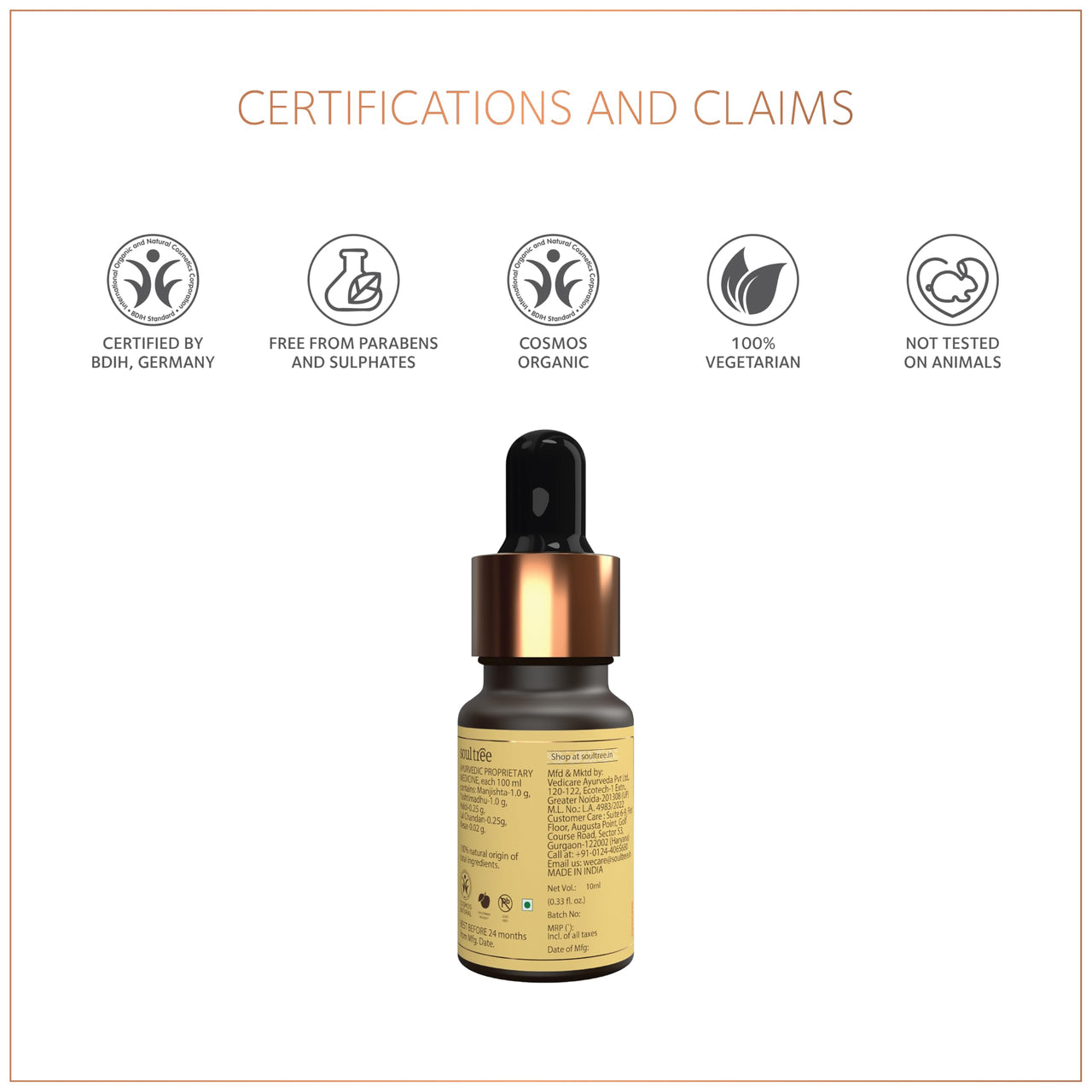 SoulTree Radiance Face Oil with Saffron & Turmeric - Boosts Natural Glow, Hydrates & Nourishes Dull Skin - 10ml