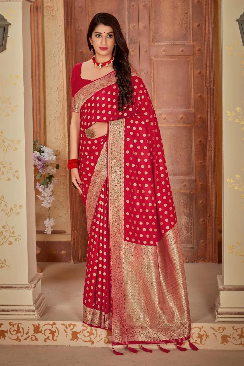 Avantika Fashion Women's  Kanjivaram Soft Pure Lichi Silk Banarasi Saree With Blouse Piece