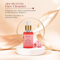 Suun Ayurveda Aloe Vera & Vitamin B12 Face Wash - Brightening & Glow Boosting Gel Cleanser with Niacinamide, Centella & Oat Extract - Reduces Pigmentation, Non-Drying Formula for All Skin Types - 100ml