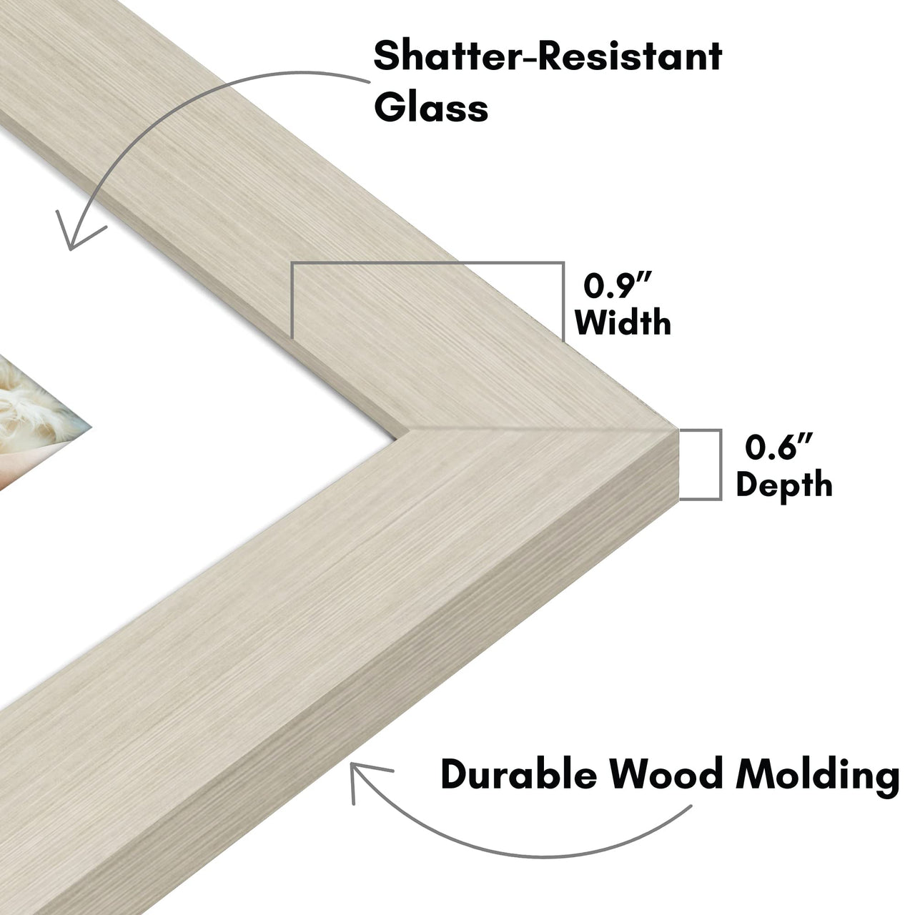 Americanflat 8x10 Picture Frame in Light Wood - Use as 5x7 Picture Frame with Mat or 8x10 Frame Without Mat - Engineered Wood Photo Frame with Shatter-Resistant Glass and Easel for Wall and Tabletop