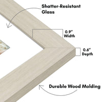 Americanflat 8x10 Picture Frame in Light Wood - Use as 5x7 Picture Frame with Mat or 8x10 Frame Without Mat - Engineered Wood Photo Frame with Shatter-Resistant Glass and Easel for Wall and Tabletop
