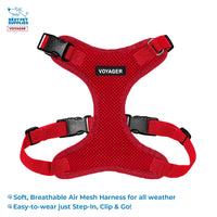 Voyager Step-in Lock Dog Harness w Reflective Dog Leash Combo Set with Neoprene Handle 5ft - Supports Small, Medium and Large Breed Puppies/Cats by Best Pet Supplies - Red, XL Harness Leash Set (Red) XL (Chest: 23 - 28