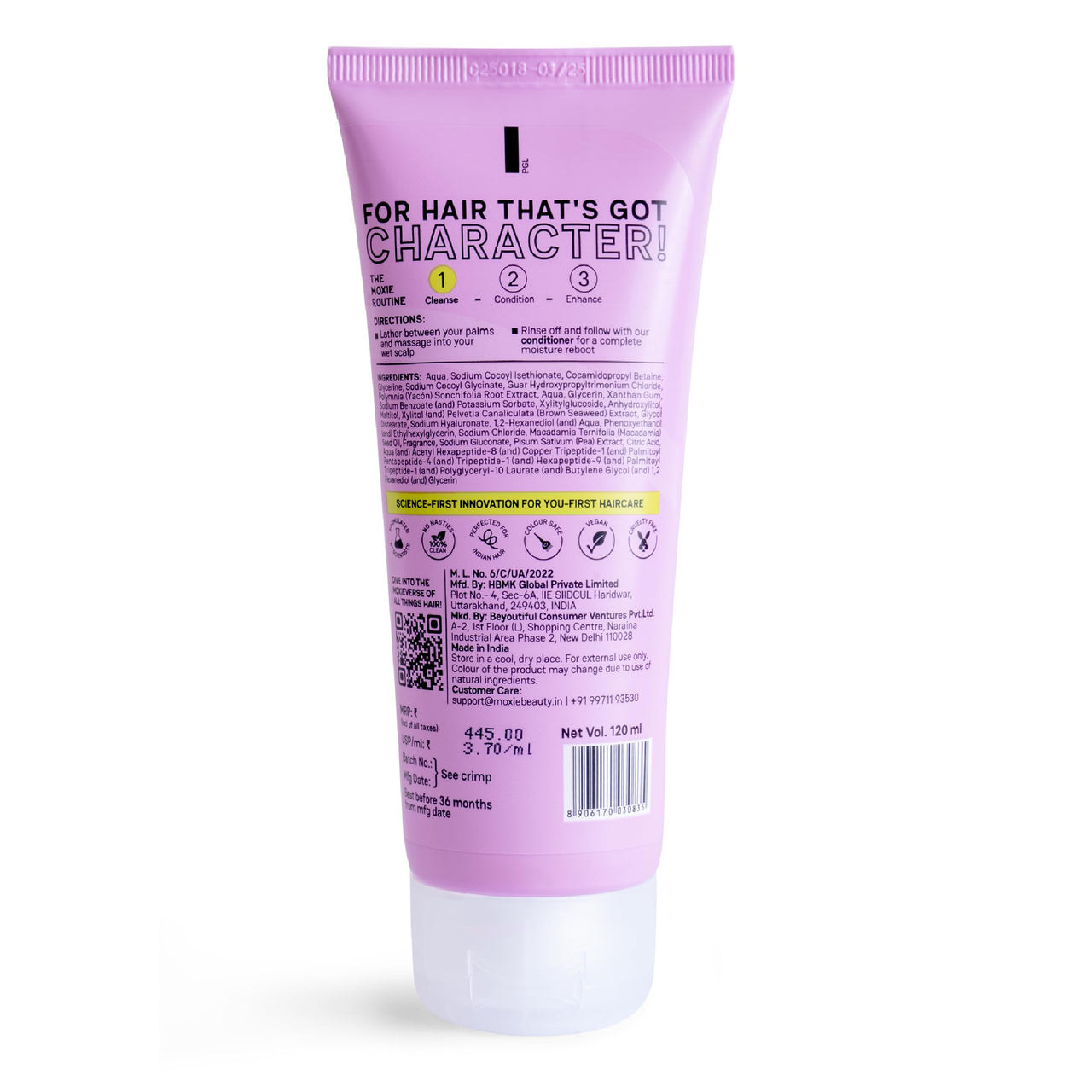 Moxie Beauty Hyaluronic Acid Repairing Shampoo | 120ml | Deep Hydration & Damage Repair | Sulfate-Free, Frizz-Control Shampoo | For All Hair Types