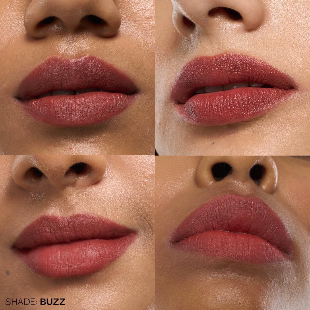 FAE Beauty Modern Matte Lipstick | Comfortable Cushion Matte Formula | One Stroke Application | Longwear | Richly Pigmented (Shade Buzz)