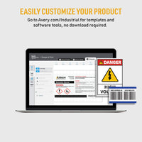 Avery White Asset Tag Labels, 1/2