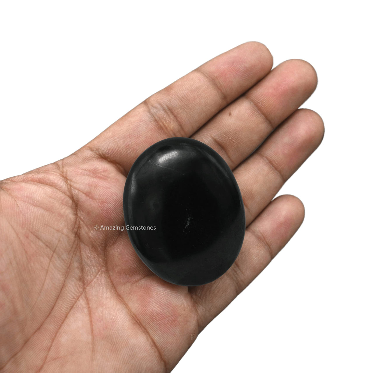 Shungite Palm Stone - Massage Worry Stone for Natural Body Chakra Balancing, Reiki Healing and Crystal Grid Shungite