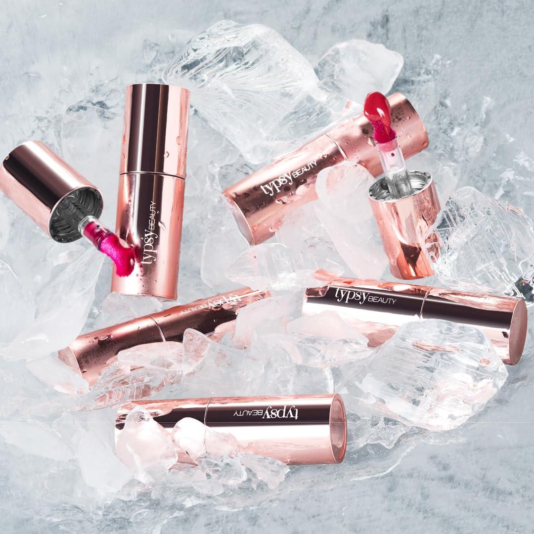 Typsy Beauty Glacier Glow Plumping Lip Tint | High-Shine Glossy Tint with Cooling Metal Tip | Hydrating, Non-Sticky, Long-Lasting | Guava Sorbet | Made in Korea 5.3g