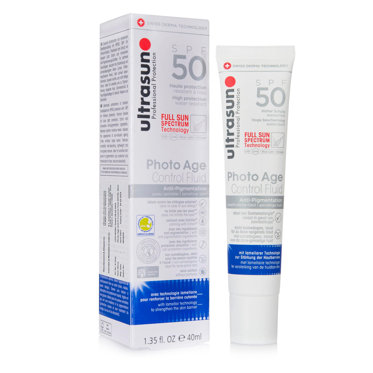Ultrasun SPF 50 PA++++ Anti-Pigmentation Sunscreen, Swiss-Made 3 in 1 Lotion for Complete Sun Protection, Dark Spots Reduction & Helps in Anti-Aging | 7+ hrs. Water Resistant for All Skin Types - 40ml