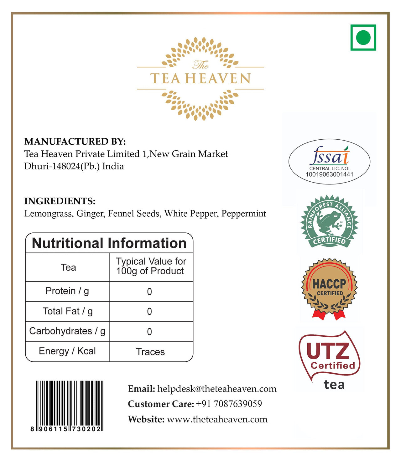 The Tea Heaven | Tea Gift - Digestive Herbal Tea (Wellness Tea) - Relieves Gas and Stomach Discomfort- 100% Natural Ingredients- 50 Grams(25 Cups)