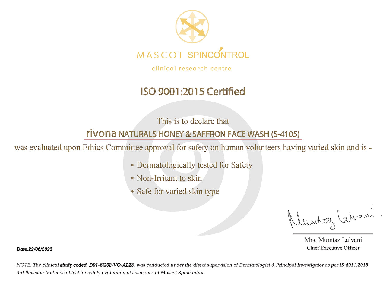 Rivona Naturals Honey & Saffron Face Wash (100 ml) + Honey & Saffron Face Cream (50 gm) Combo For Healthy, Fresh and Glowing Skin
