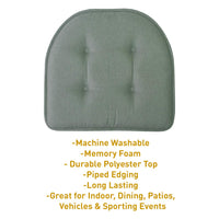 Sweet Home Collection Chair Cushion Memory Foam Pads Tufted Slip Non Skid Rubber Back U-Shaped 17