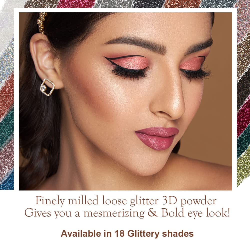Forever52 Daily Life Star Dust Powder Single Eyeshadow Highly Pigmented Professional Shiny Glitters With Hydrating Easy-To-Blend Formula & Silky Texture (Red) SD016 (Shimmery Finish)