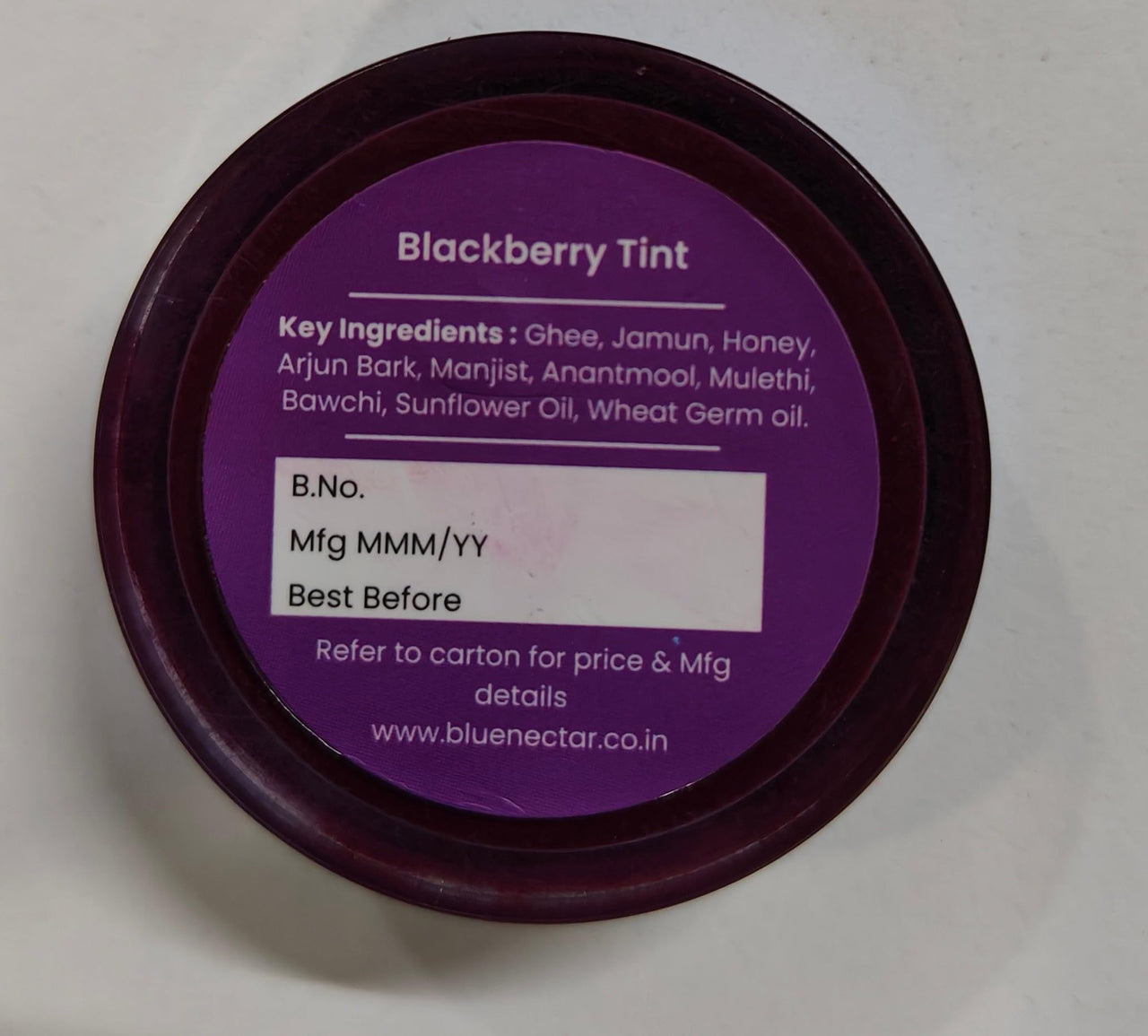 Blue Nectar Lip Tint Stain for Luscious Tinted Lips | Natural Blackberry Lip Moisturizer for Dry Skin | Organic Lip, Cheek & Eye Tint (10g)