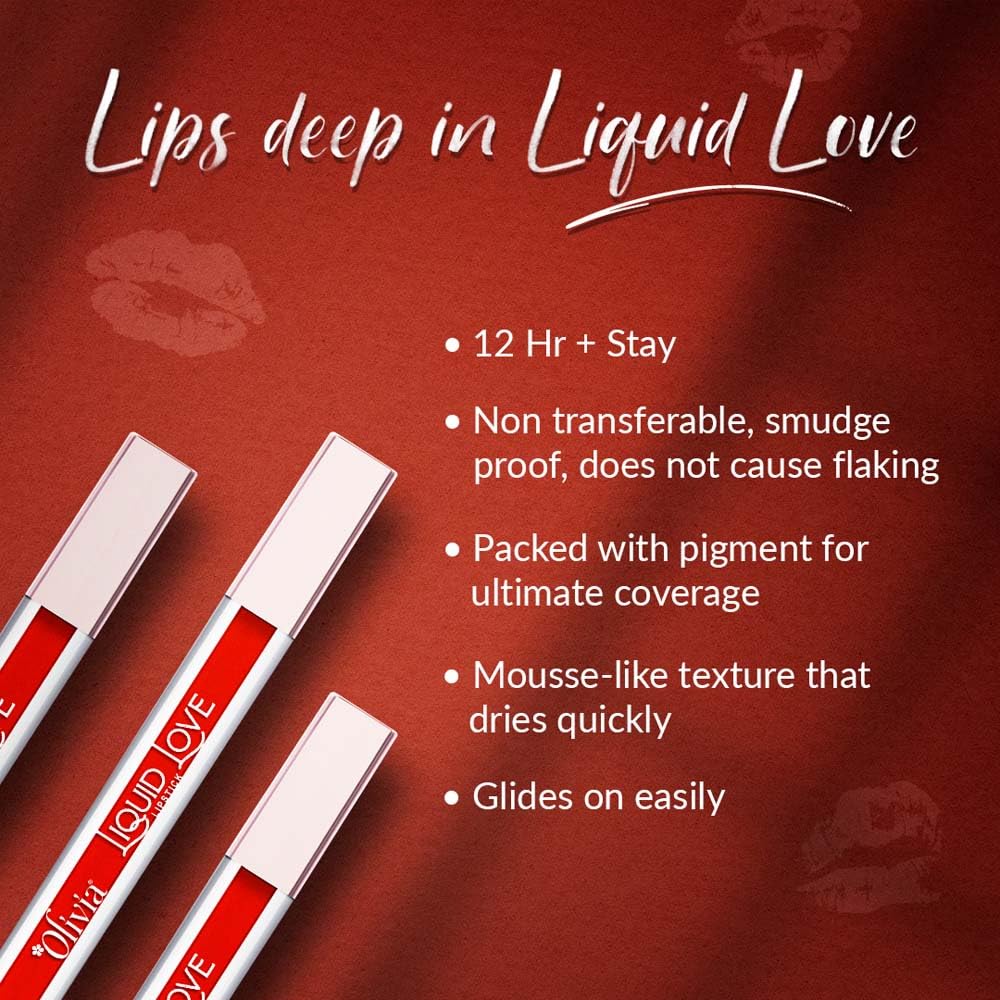 Oliva Liquid Lipstick, 12HR Long-lasting Matte Lipstick, Non Transfer, High Coverage, Water & Smudge Proof, Light Weight & Cruelty-Free - 2ml(Flaming Cheetoz 2)