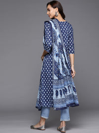 INDO ERA Women's  Cotton Blend Ethnic Motifs Straight Kurta Trousers with Dupatta Set (RRRRR4119)
