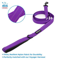 Voyager Dog Harness Dual Leash Attachment No-Pull Control Adjustable Soft but Strong Pet Harness for Medium and Large Dogs with 3M Reflective Technology - Harness Leash Set (Purple Lattice), M M (Chest: 20 - 25