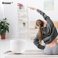 Kresec 8 Inch 440Hz Perfect Pitch Crystal Singing Bowl C Note (±10 cents) Root Chakra with O-ring and Mallet for Meditation, Yoga, Spiritual and Body Healing and Energy Cleansing C Note Root Chakra