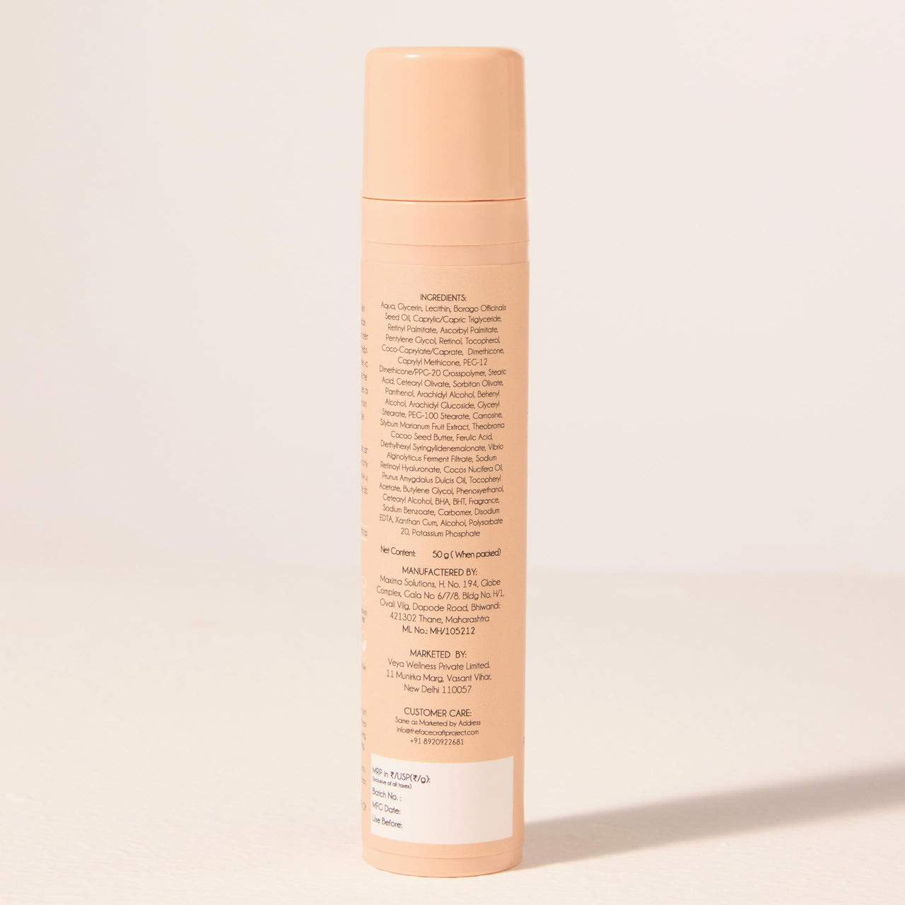THE FACECRAFT PROJECT Retinol Night Cream Hydrating & Nourishing Formula |Hyaluronic Acid Blend |Smooth & Supple Skin |Pore Care |Lightweight Texture | Restorative Skincare |Daily Night Routine (50gm)