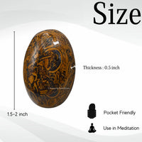 Mariyam Jasper Palm Stone - Hot Massage Worry Stone for Natural Body Chakra Balancing, Reiki Healing and Crystal Grid Mariyam Jasper