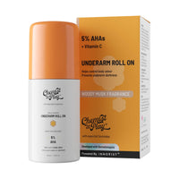 Chemist at Play UnderArm Roll-On with 5% AHA, Lactic Acid & 1% Mandelic Acid | Prevents Body Odour, Brightens Skin & Exfoliates Underarm | Fades Pigmentation & Kills Bacteria | For Sensitive Skin | Woody Musk Fragrance | Alcohol Free-40ml