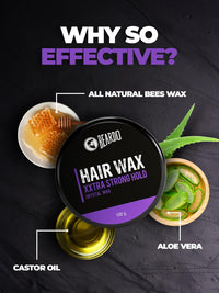 Beardo Xxtra Stronghold Hair Wax, 100 gm (Pack of 2) | Crystal Hair Wax | Hair Wax For Men | Hair Styling Wax for Glossy Finish & Shine | Strong Hold Hair Wax