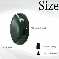 Dark Green Aventurine Palm Stone - Pocket Massage Worry Stone for Natural Body Chakra Balancing, Reiki Healing and Crystal Grid Green Aventurine (Dark)