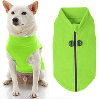 Gooby Zip Up Fleece Dog Sweater - Lime, X-Small - Warm Pullover Fleece Step-in Dog Jacket with Dual D Ring Leash - Winter Small Dog Sweater - Dog Clothes for Small Dogs Boy and Medium Dogs X-Small chest (~11